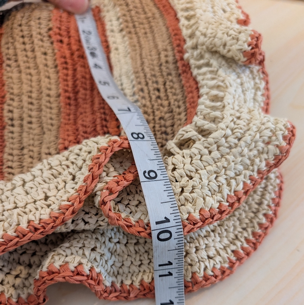ZARA Woven Straw Shoulder Bag Tan Orange - Picture 8 of 9